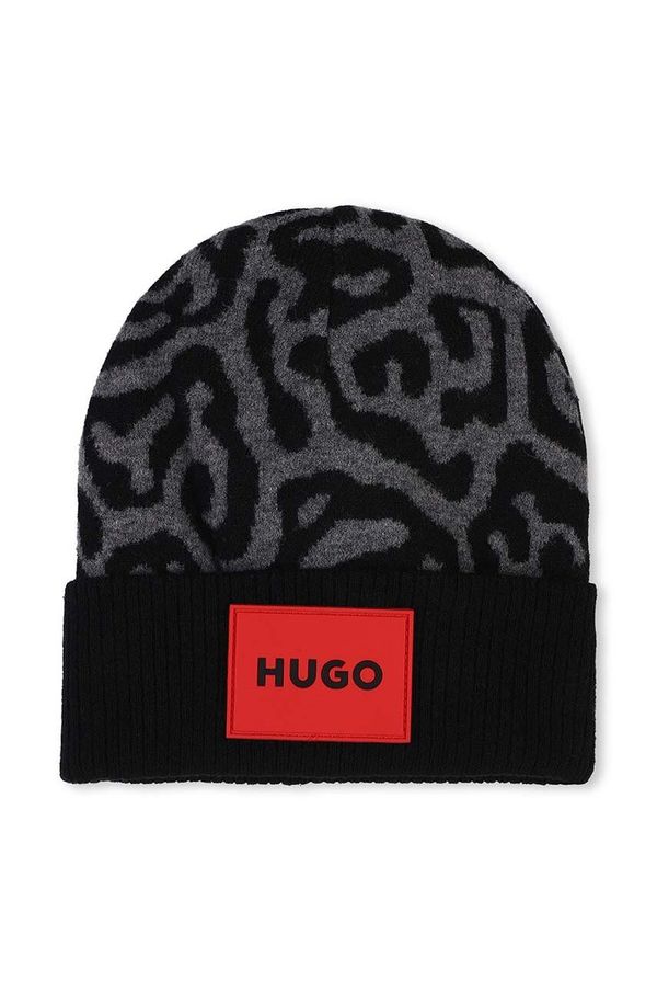Hugo Dječja kapa s dodatkom vune HUGO boja: crna, G00293