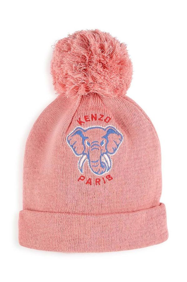 Kenzo kids Dječja kapa s dodatkom vune Kenzo Kids boja: ružičasta, K60608.G