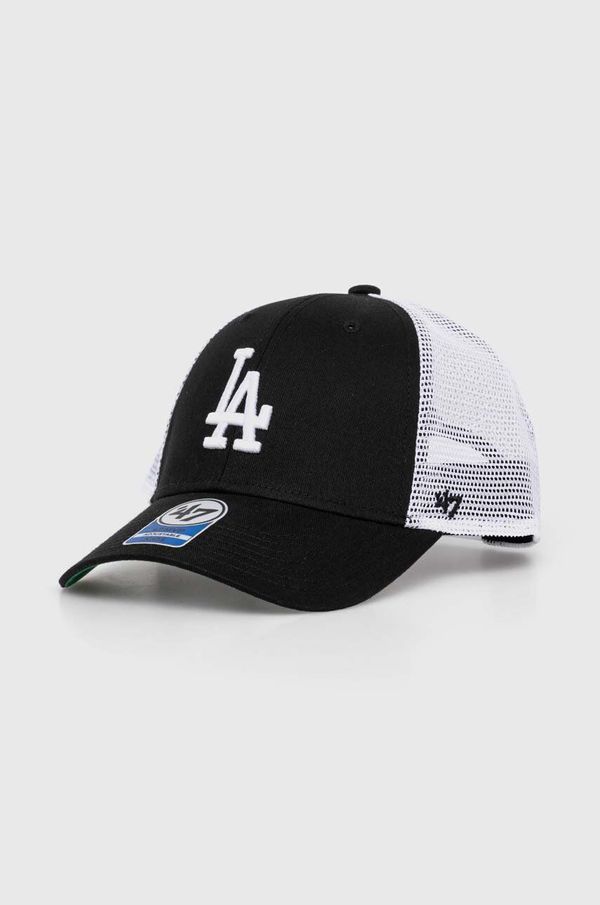 47 brand Dječja kapa sa šiltom 47 brand MLB Los Angeles Dodgers Branson boja: crna, s aplikacijom, BBRANS12CTP