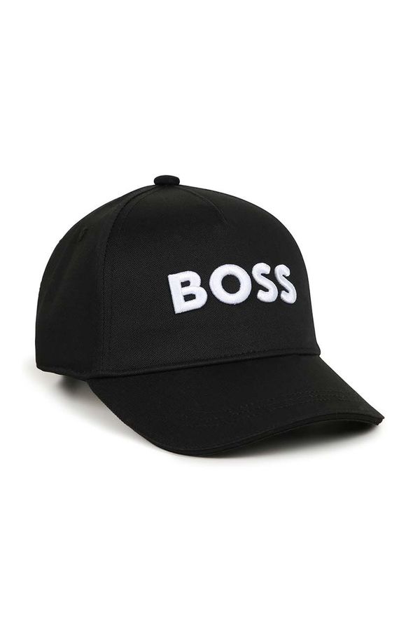 Boss Dječja kapa sa šiltom BOSS boja: crna, s aplikacijom, J51571