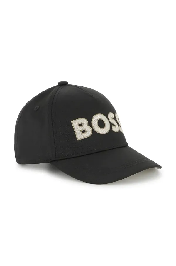 BOSS Dječja kapa sa šiltom BOSS boja: crna, s tiskom, J51689