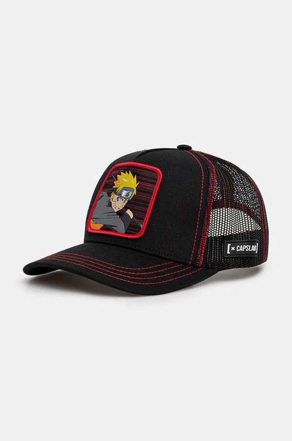Capslab Dječja kapa sa šiltom Capslab Naruto Capslab Trucker boja: crna, s aplikacijom, CL.NS.3.NAR2