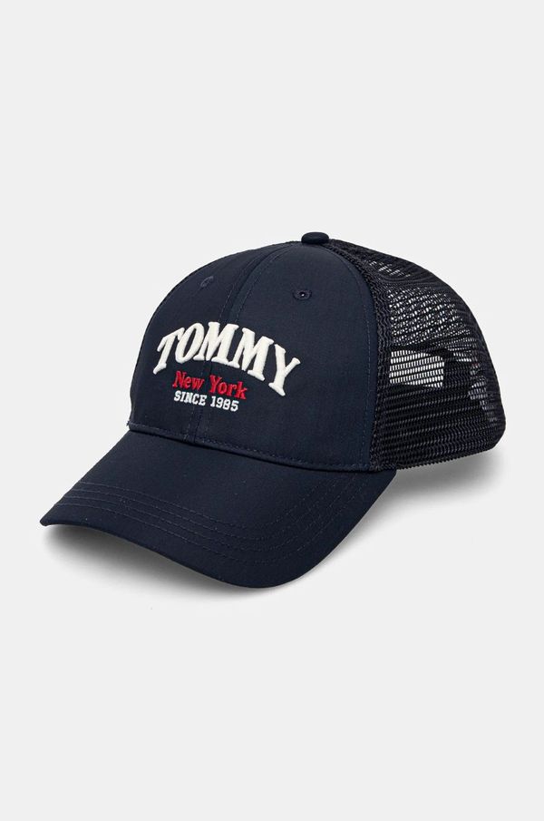 Tommy Hilfiger Dječja kapa sa šiltom Tommy Hilfiger boja: tamno plava, s aplikacijom, AU0AU01953