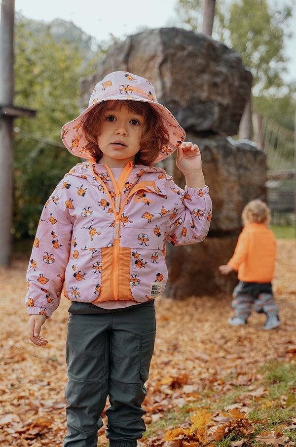 Jack Wolfskin Dječja kišna jakna Jack Wolfskin SMILEYWORLD AOP boja: ružičasta