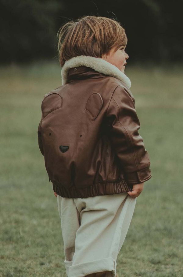Donsje Dječja kožna bomber jakna Donsje Yuki Leather Jacket Bear boja: smeđa, 4058502
