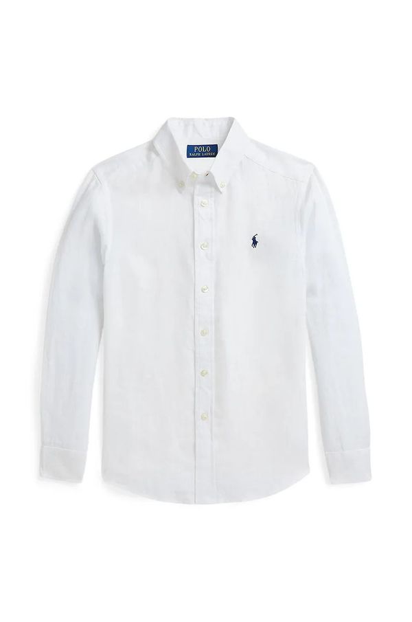 Polo Ralph Lauren Dječja lanena košulja Polo Ralph Lauren boja: bijela, 323967600003
