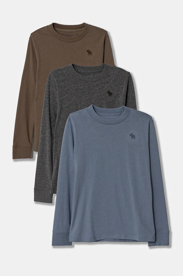 Abercrombie & Fitch Dječja majica dugih rukava Abercrombie & Fitch 3-pack bez uzorka, KI224-3109