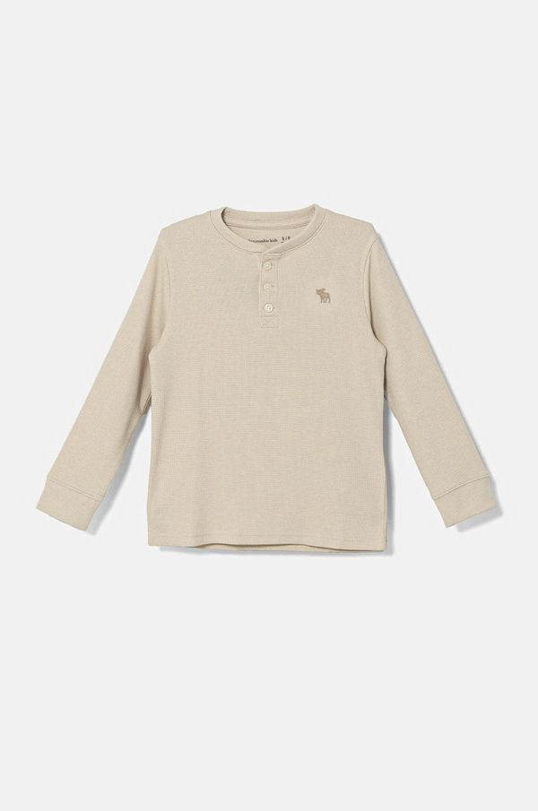 Abercrombie & Fitch Dječja majica dugih rukava Abercrombie & Fitch boja: bež, bez uzorka, KI224-4084