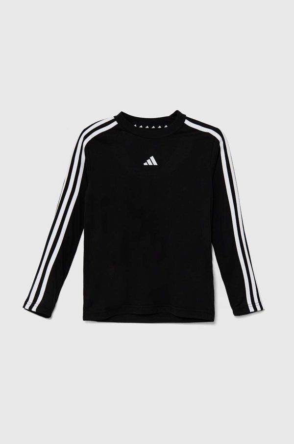 adidas Dječja majica dugih rukava adidas J TR-ES 3S LS boja: crna, s tiskom, IW0846
