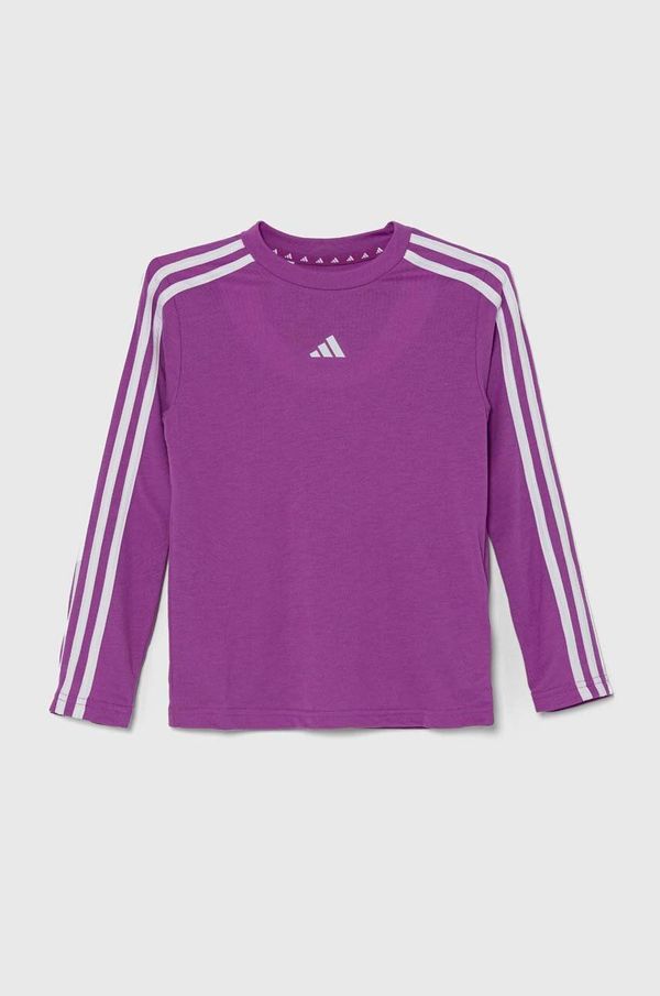 adidas Dječja majica dugih rukava adidas J TR-ES 3S LS boja: ljubičasta, IW0847
