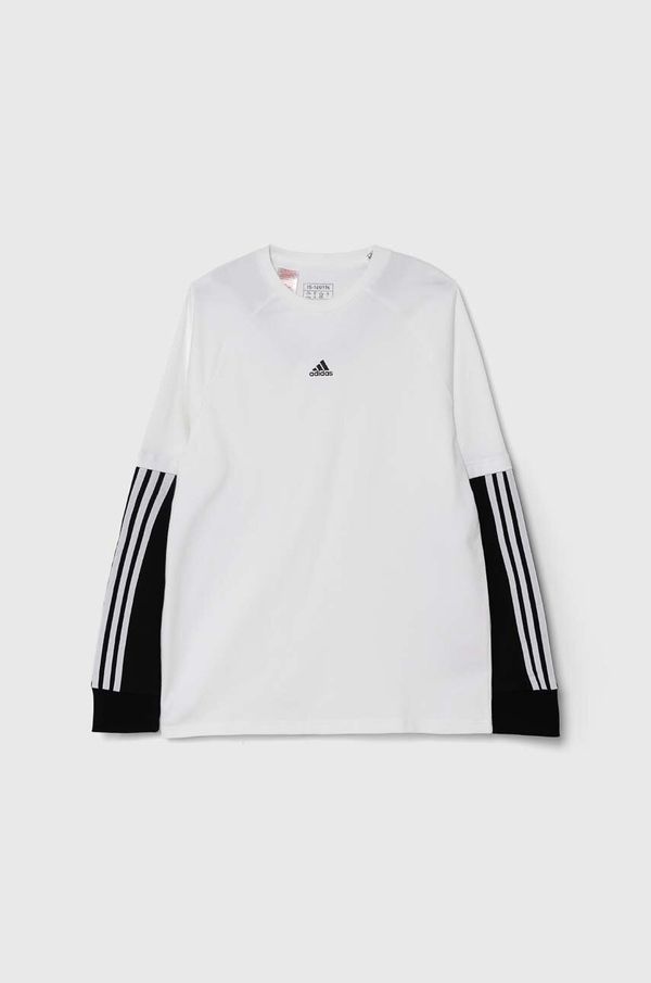 adidas Dječja majica dugih rukava adidas JAM 2IN1 LS boja: bijela, s aplikacijom, IV7048