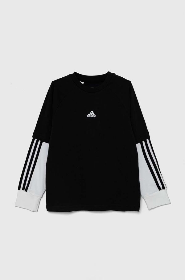 adidas Dječja majica dugih rukava adidas JAM 2IN1 LS boja: crna, s aplikacijom, IV7049
