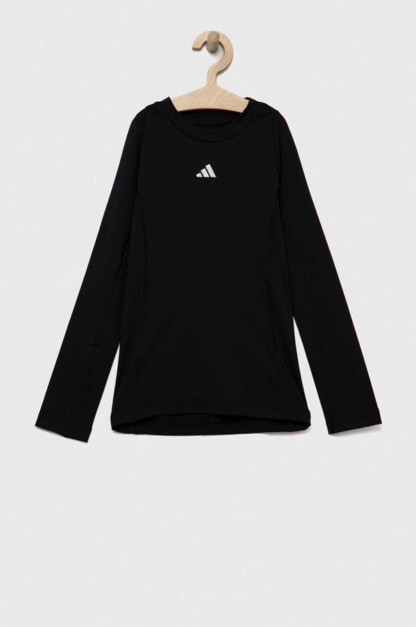 adidas Performance Dječja majica dugih rukava adidas Performance boja: crna, glatki model