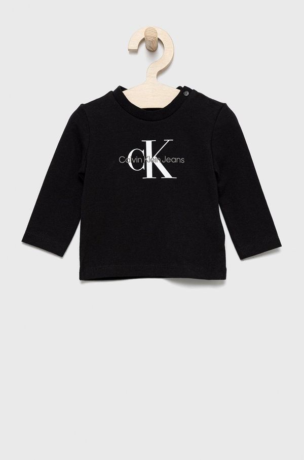 Calvin Klein Jeans Dječja majica dugih rukava Calvin Klein Jeans boja: crna, s tiskom