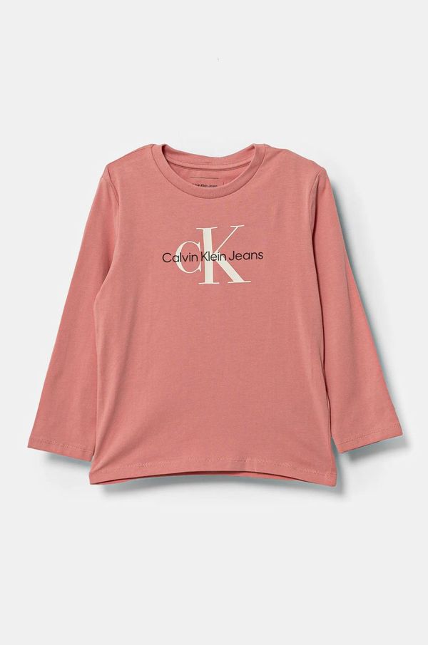 Calvin Klein Jeans Dječja majica dugih rukava Calvin Klein Jeans boja: ružičasta, IN0IN00005