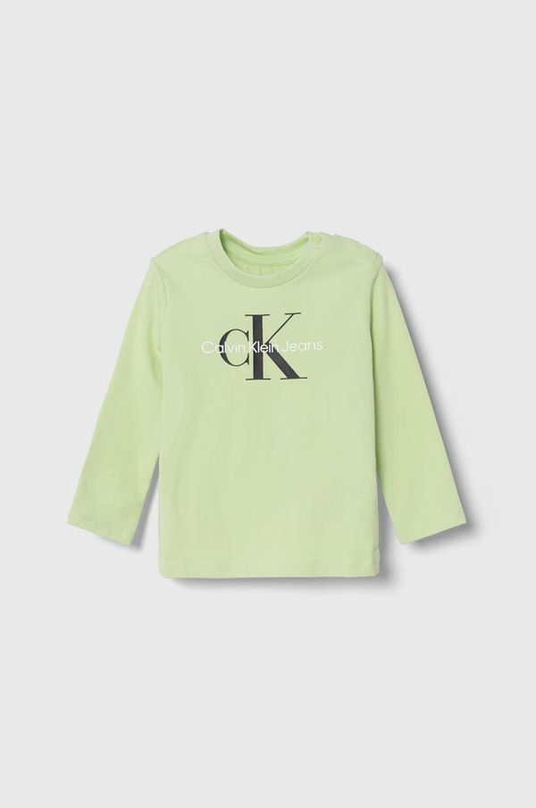 Calvin Klein Jeans Dječja majica dugih rukava Calvin Klein Jeans boja: zelena, s tiskom