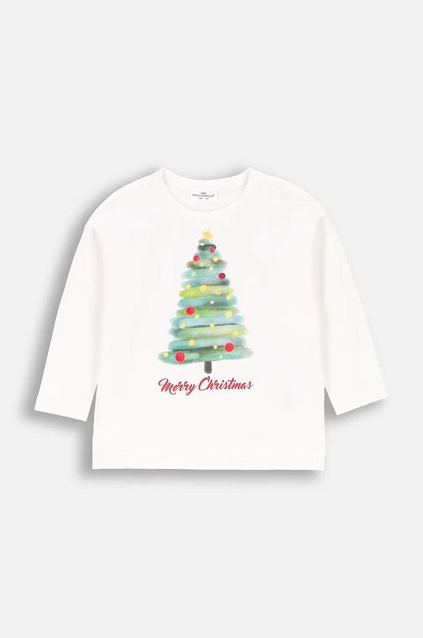 Coccodrillo Dječja majica dugih rukava Coccodrillo boja: bež, MERRY XMAS