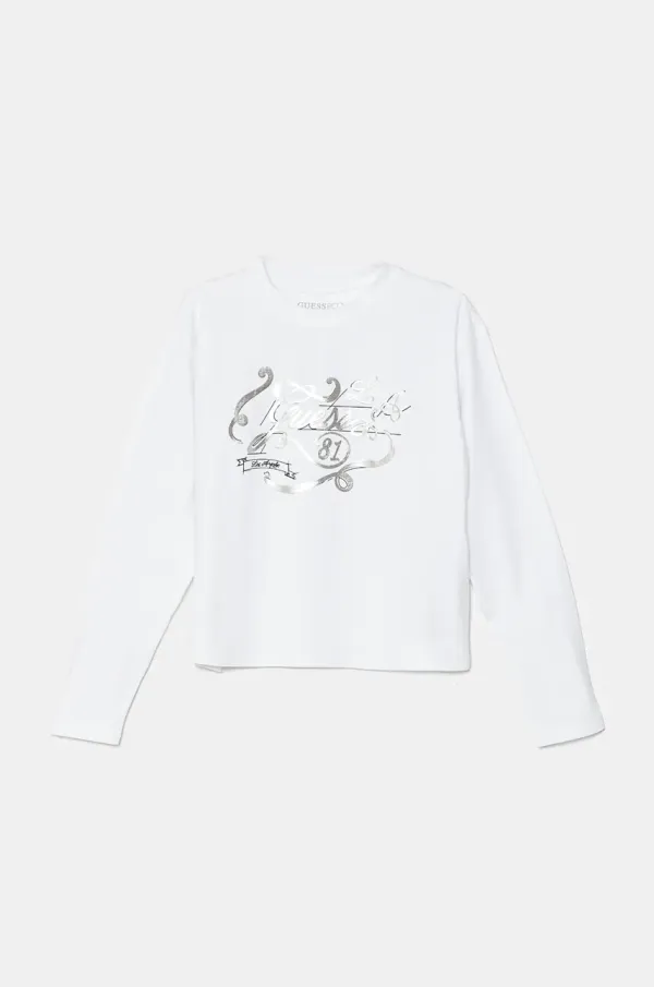 Guess Dječja majica dugih rukava Guess boja: bijela, J4BI01 J1314