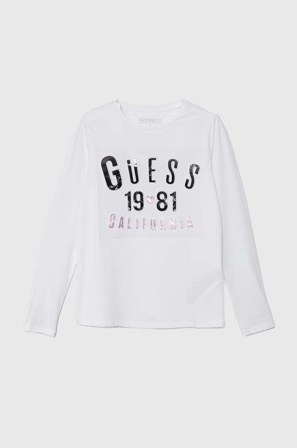 Guess Dječja majica dugih rukava Guess boja: bijela, J4YI31 K6YW4