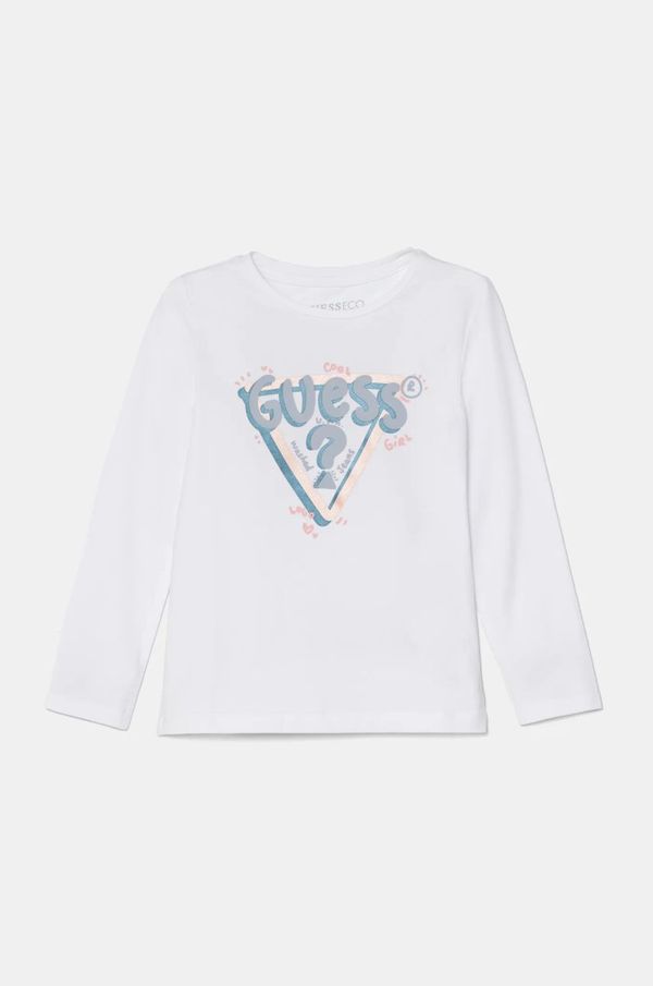 Guess Dječja majica dugih rukava Guess boja: bijela, K4BI07 J1314