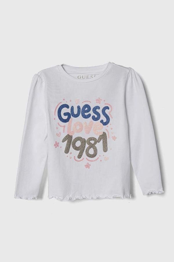 Guess Dječja majica dugih rukava Guess boja: bijela, K4YI16 K6YW4
