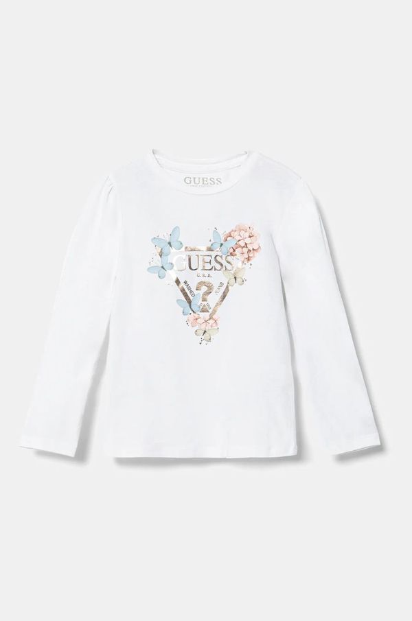 Guess Dječja majica dugih rukava Guess boja: bijela, K5RI08 K6YW4