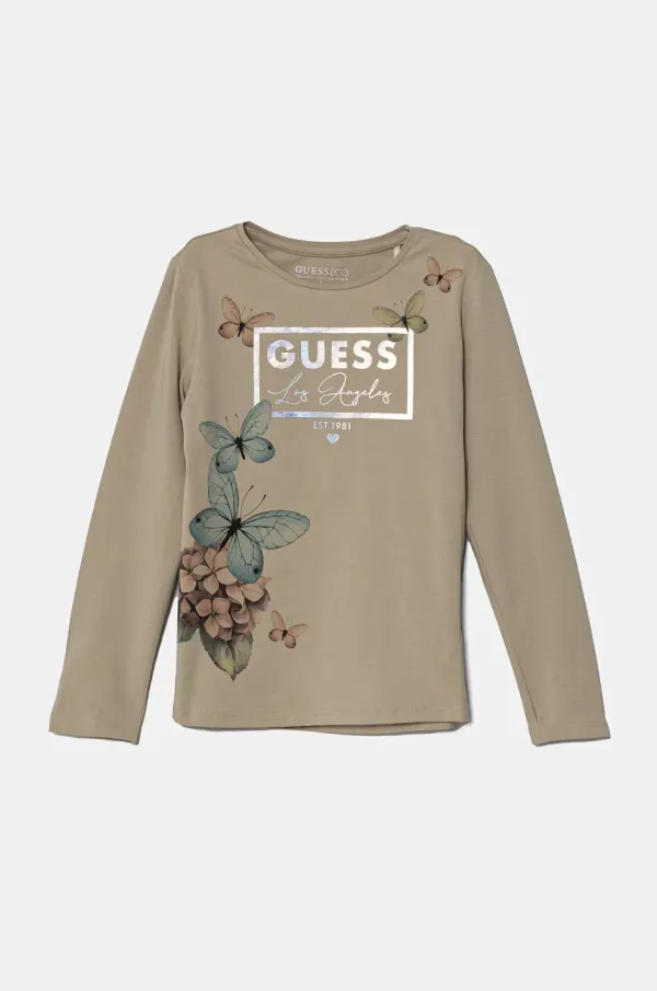 Guess Dječja majica dugih rukava Guess boja: siva, J5RI34 K6YW4