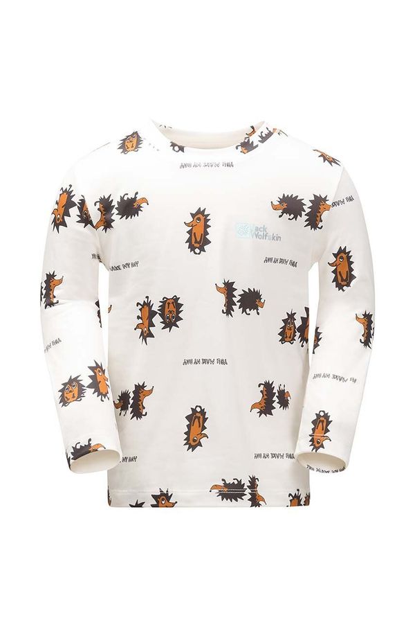 Jack Wolfskin Dječja majica dugih rukava Jack Wolfskin GLEEL PRINT boja: bež, s uzorkom
