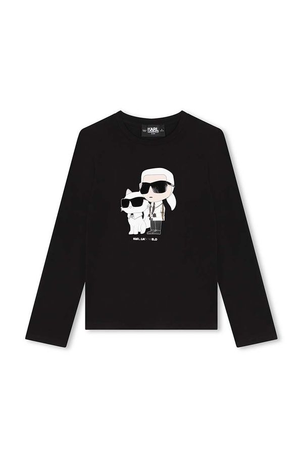 Karl Lagerfeld Dječja majica dugih rukava Karl Lagerfeld boja: crna, Z30209