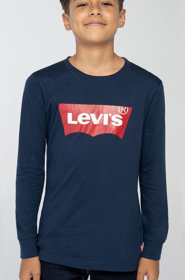 Levi's Dječja majica dugih rukava Levi's boja: tamno plava