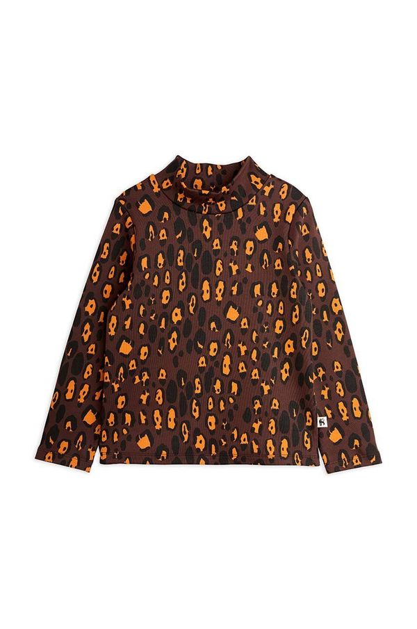 Mini Rodini Dječja majica dugih rukava Mini Rodini Leopard boja: smeđa, s uzorkom, 2472014116