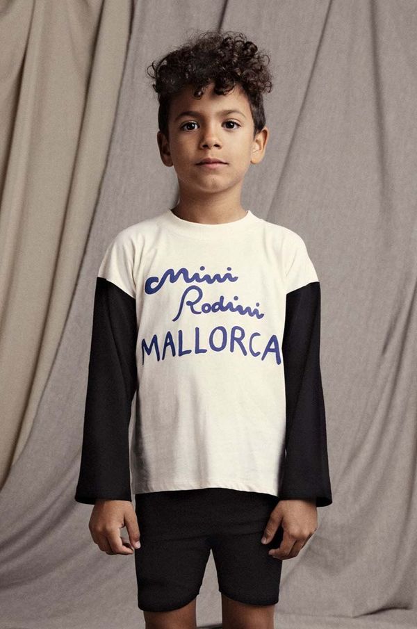 Mini Rodini Dječja majica dugih rukava Mini Rodini Mallorca boja: bijela, s tiskom