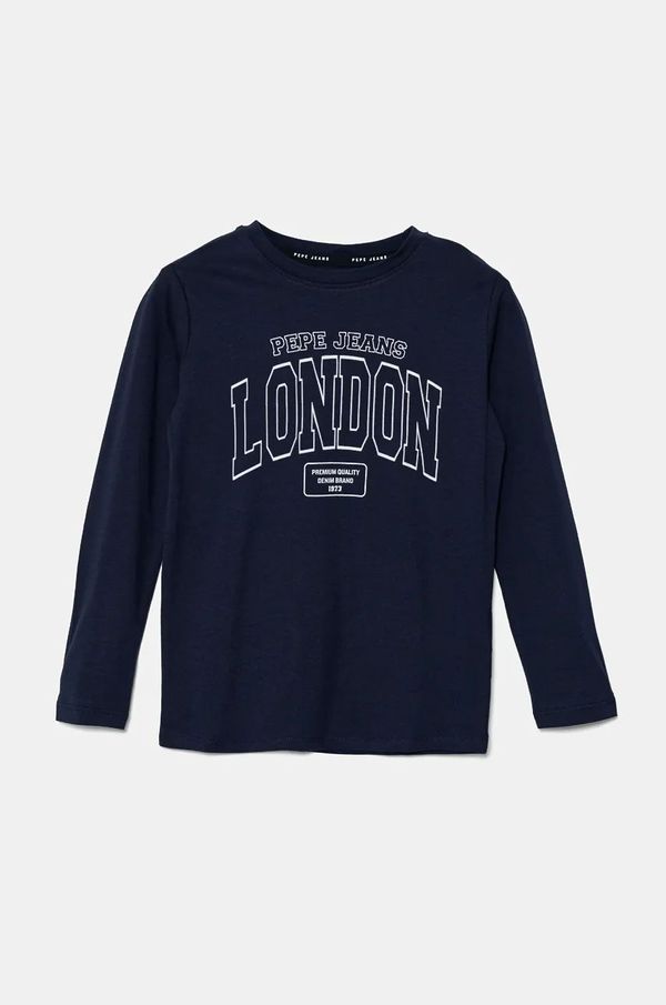 Pepe Jeans Dječja majica dugih rukava Pepe Jeans BALEY LS boja: tamno plava, s tiskom, PB503911
