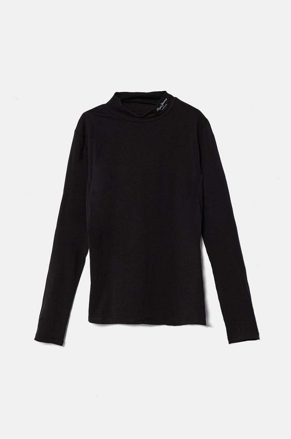 Pepe Jeans Dječja majica dugih rukava Pepe Jeans VANESSA boja: crna, s poludolčevitom, PG503100