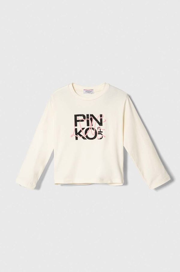 Pinko Up Dječja majica dugih rukava Pinko Up boja: bež