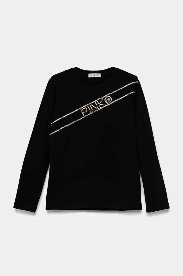 Pinko Up Dječja majica dugih rukava Pinko Up boja: crna, F4PIJGTH066
