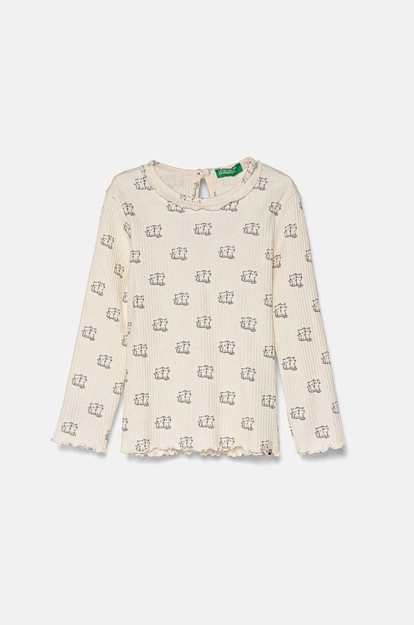 United Colors of Benetton Dječja majica dugih rukava United Colors of Benetton boja: bež, 36LKG10FF