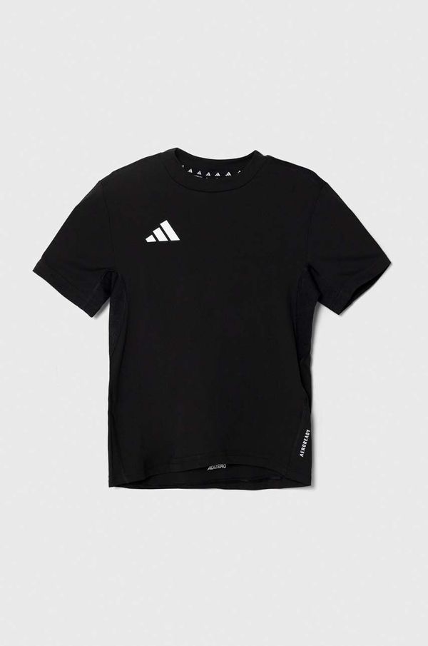 adidas Dječja majica kratkih rukava adidas boja: crna, s tiskom