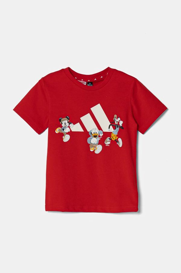 adidas Dječja majica kratkih rukava adidas boja: crvena, s tiskom, JF3623
