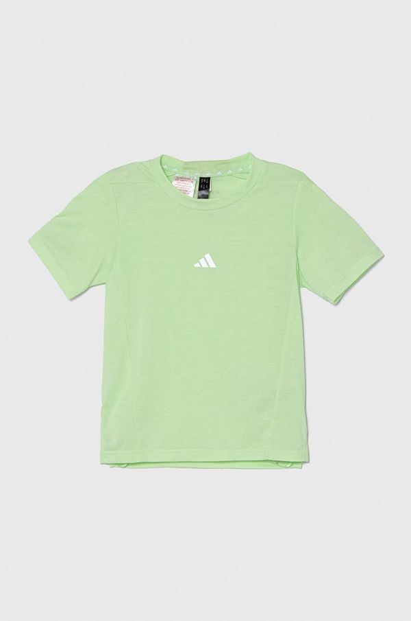adidas Dječja majica kratkih rukava adidas boja: zelena, bez uzorka