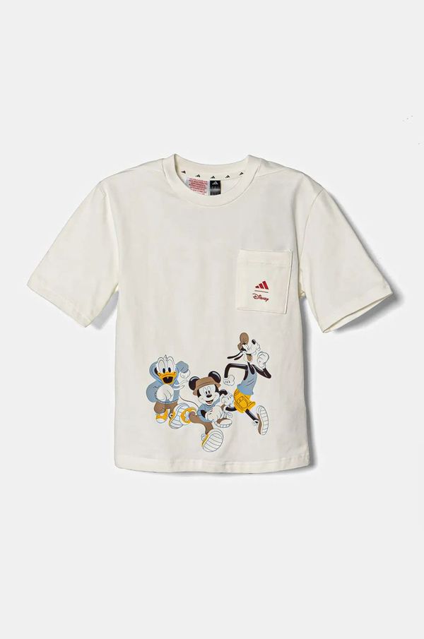 adidas Dječja majica kratkih rukava adidas x Disney boja: bež, s tiskom, JF3642