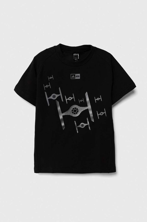 adidas Dječja majica kratkih rukava adidas x Star Wars boja: crna, s tiskom