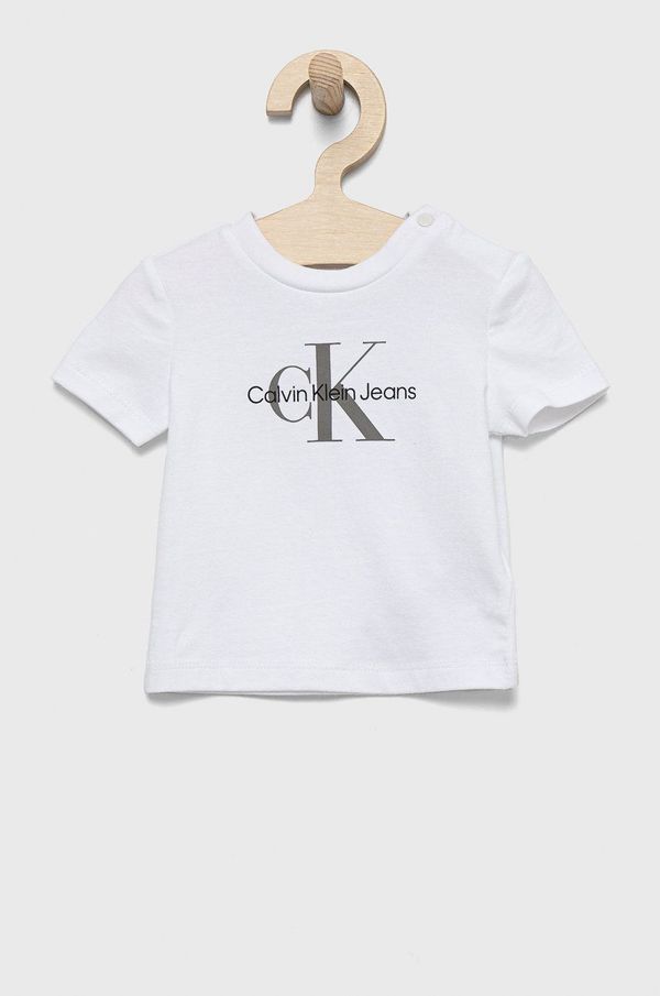 Calvin Klein Jeans Dječja majica kratkih rukava Calvin Klein Jeans boja: bijela, s tiskom