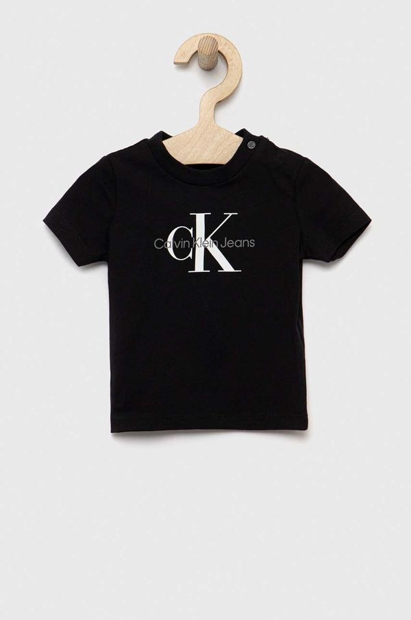 Calvin Klein Jeans Dječja majica kratkih rukava Calvin Klein Jeans boja: crna, s tiskom