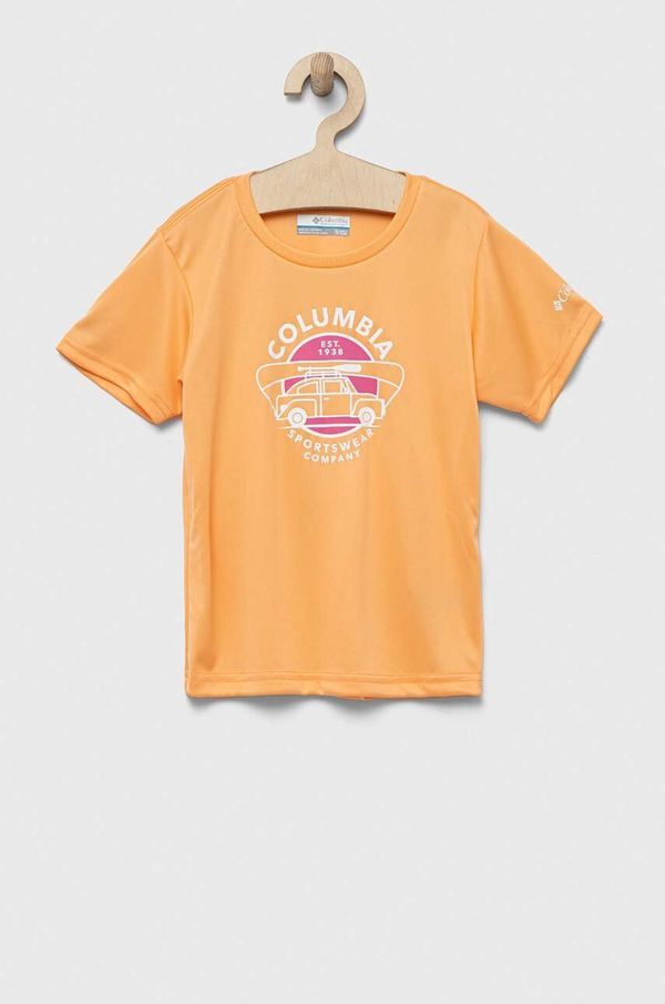 Columbia Dječja majica kratkih rukava Columbia Mirror Creek Short Sleeve Graphic Shirt boja: narančasta