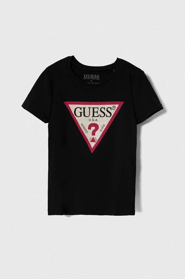 Guess Dječja majica kratkih rukava Guess boja: crna