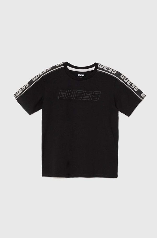 Guess Dječja majica kratkih rukava Guess boja: crna, s aplikacijom, L4YI50 J1314