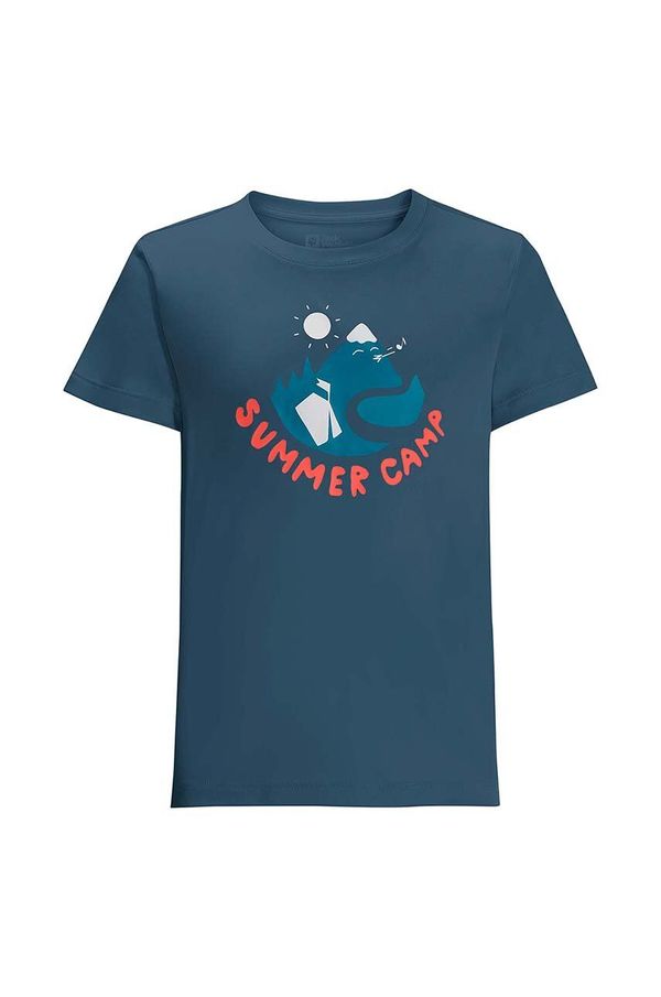 Jack Wolfskin Dječja majica kratkih rukava Jack Wolfskin SUMMER CAMP T K boja: tamno plava, s tiskom