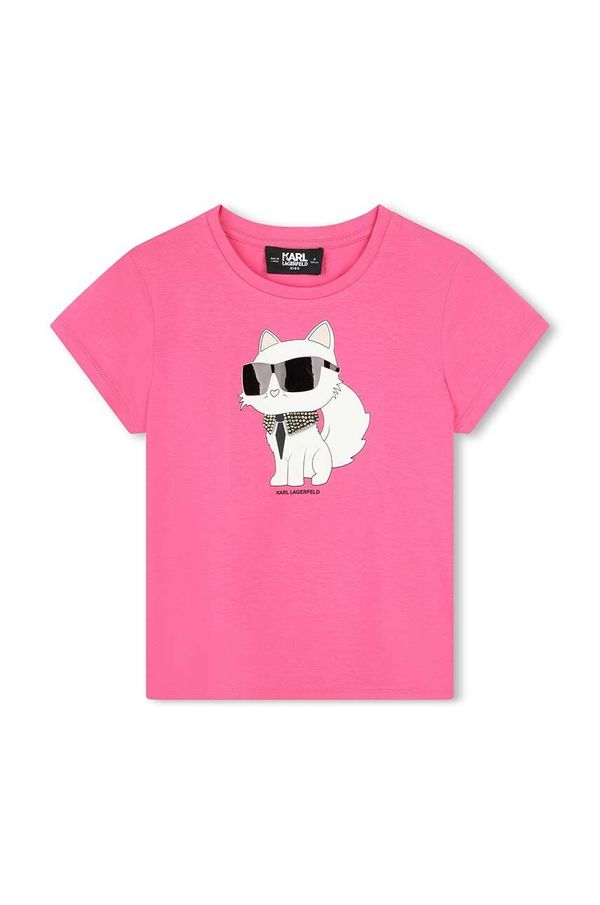 Karl Lagerfeld Dječja majica kratkih rukava Karl Lagerfeld boja: ljubičasta, Z30366