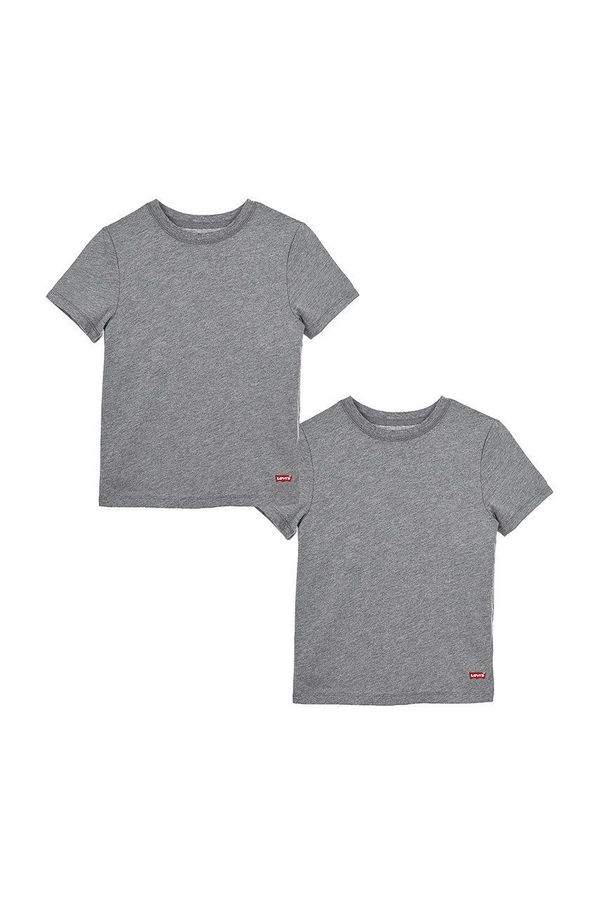 Levi's Dječja majica kratkih rukava Levi's boja: siva, jednobojni model